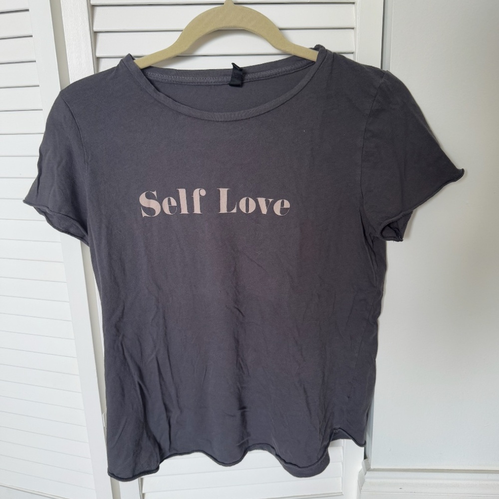 Michelle by Commune | Small | Grey Self Love Cotton T-Shirt